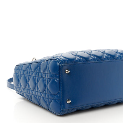 Christian Dior Lambskin Cannage Medium Lady Dior Blue 9 of 10