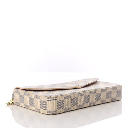 Louis Vuitton Damier Azur Pochette Felicie Chain Wallet Rose Ballerine 3 of 8