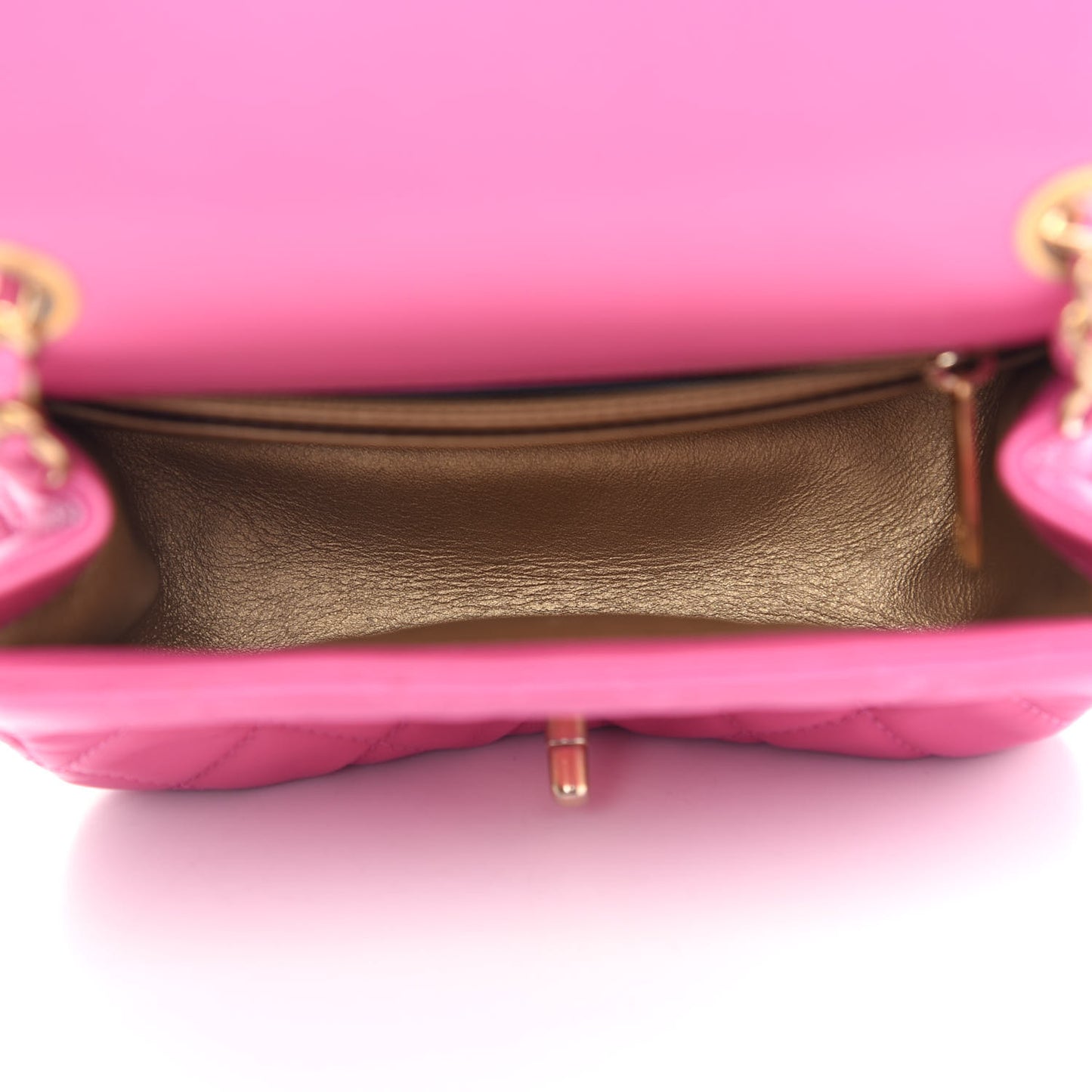 Lambskin Quilted Mini Pearl Crush Flap Pink