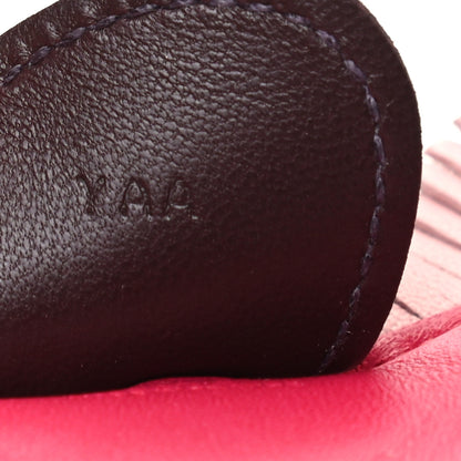 Hermes Milo Lambskin Grigri Rodeo Horse Bag Charm MM Rose Sakura Framboise Rouge Sellier 4 of 5