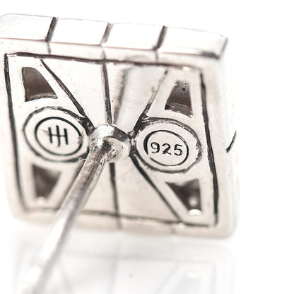 John Hardy Sterling Silver Diamond Modern Chain Square Earrings 4 of 4