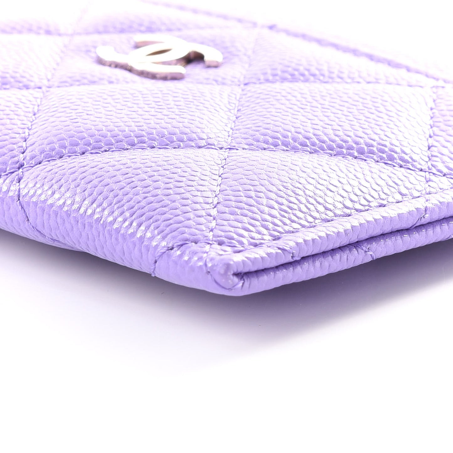 Caviar Quilted Card Holder Purple