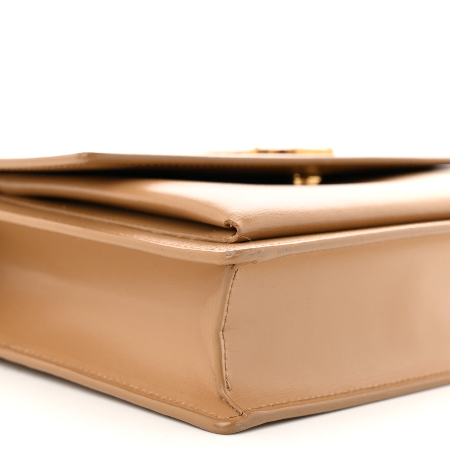 Smooth Calfskin Medium Monogram Sunset Satchel Beige