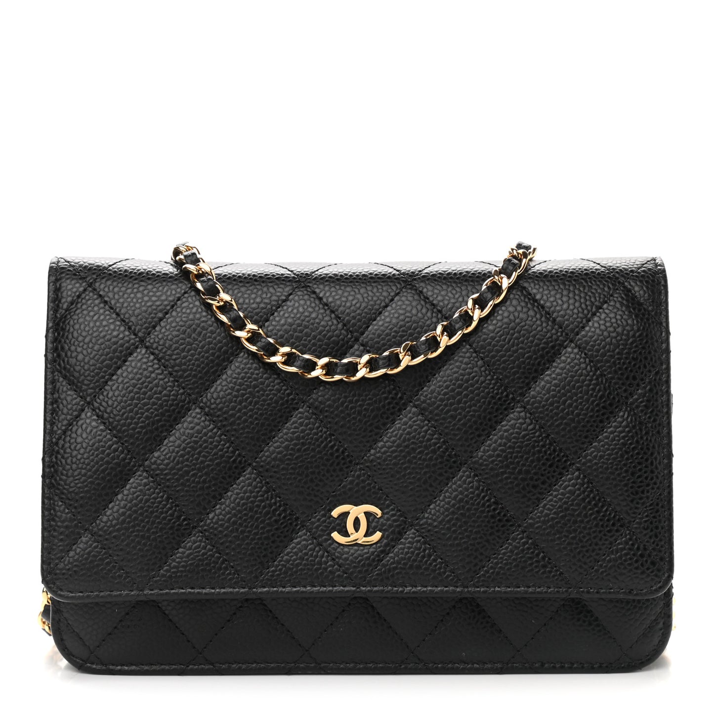 Caviar Quilted Wallet On Chain WOC Black