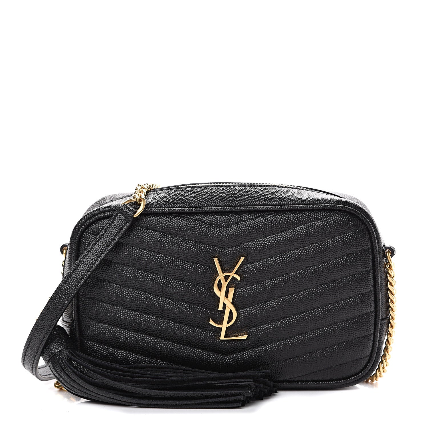 Saint Laurent Grain De Poudre Matelasse Monogram Mini Lou Camera Bag Black 1 of 9