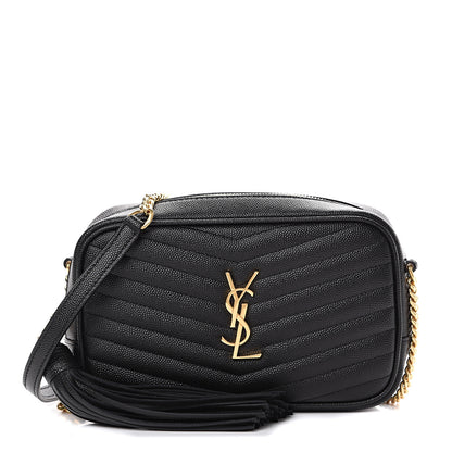 Saint Laurent Grain De Poudre Matelasse Monogram Mini Lou Camera Bag Black 1 of 9