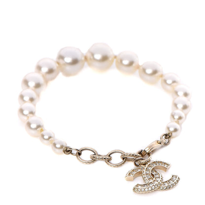 Chanel Pearl Crystal CC Bracelet Gold 1 of 5