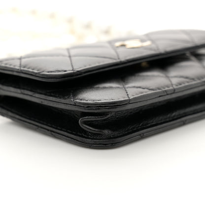 Chanel Calfskin Quilted Maxi Pearls Clutch With Chain Black 10 of 12
