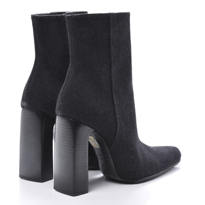 Balenciaga Denim Ankle Boots 38.5 Black 4 of 12