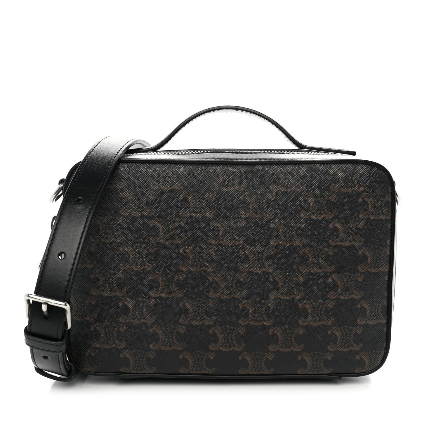 Triomphe Canvas Top Handle Messenger Box Black