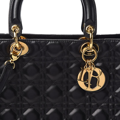 Christian Dior Lambskin Cannage Large Lady Dior Black 10 of 10