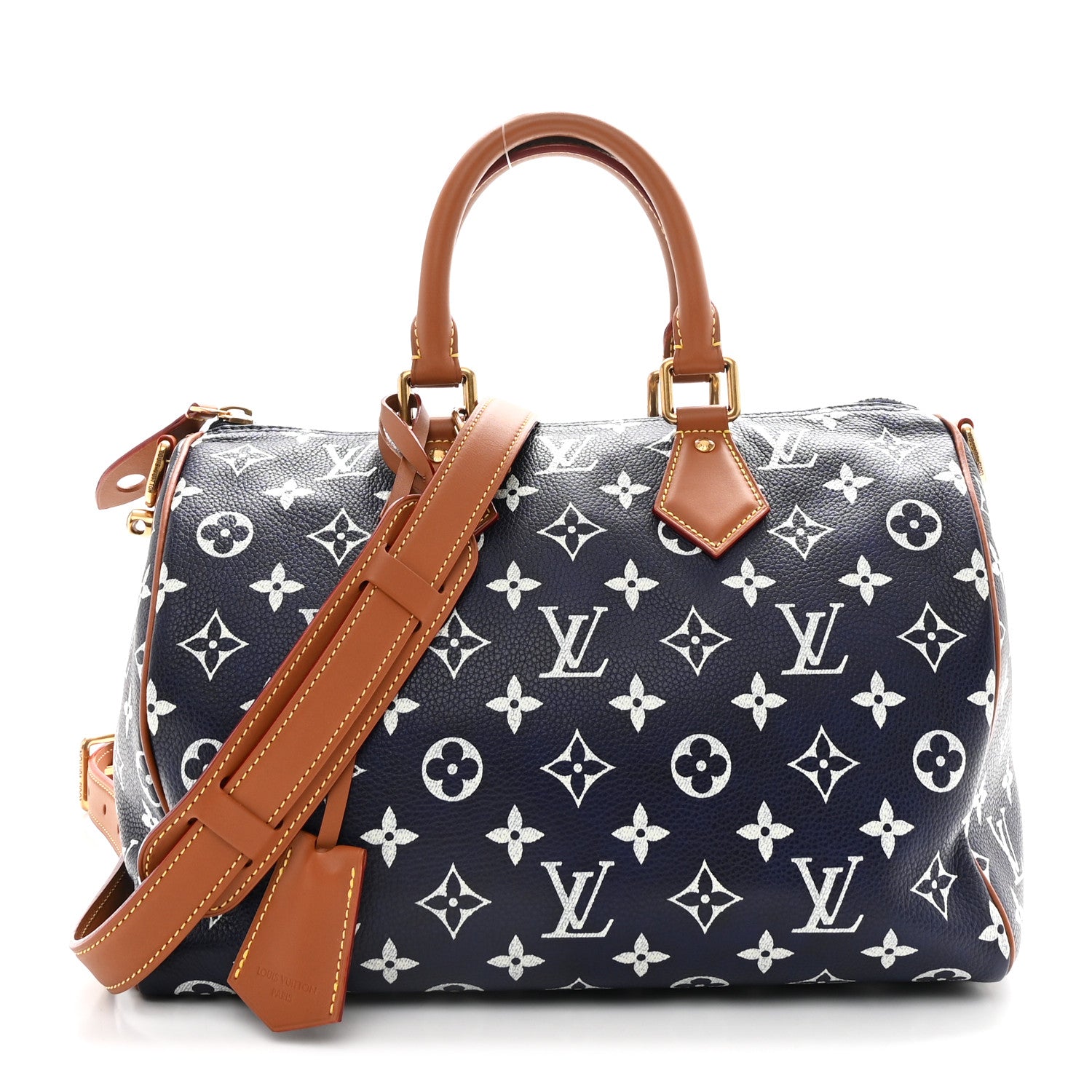 Louis Vuitton Calfskin Monogram Speedy P9 Bandouliere 30 Indigo 1 of 12