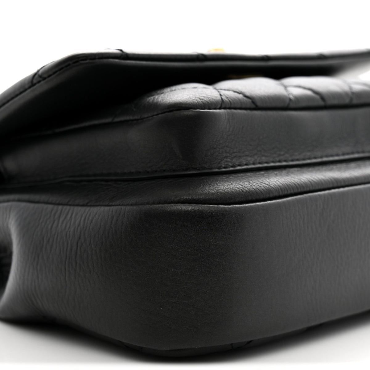Chanel Calfskin Quilted Top Handle Flap Black 9 of 12