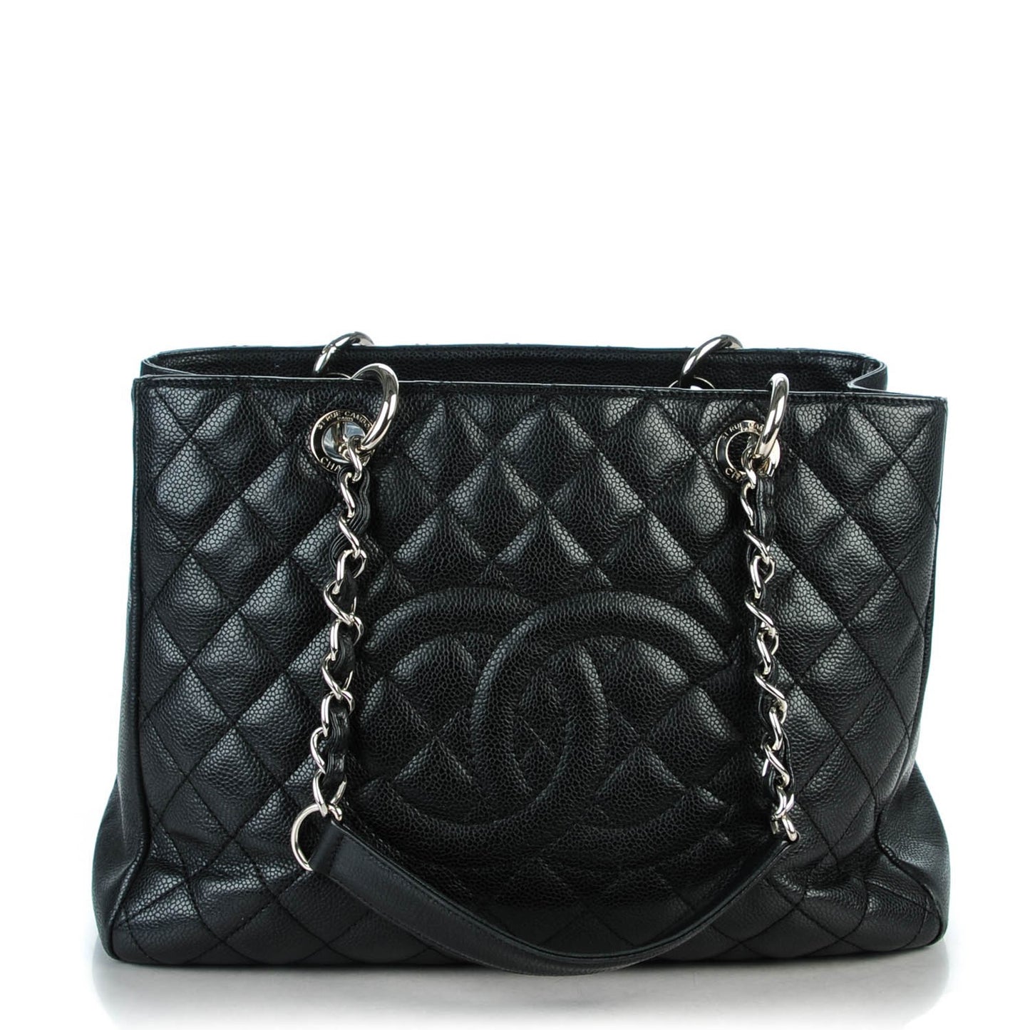Caviar Quilted Grand Shopping Tote GST Black