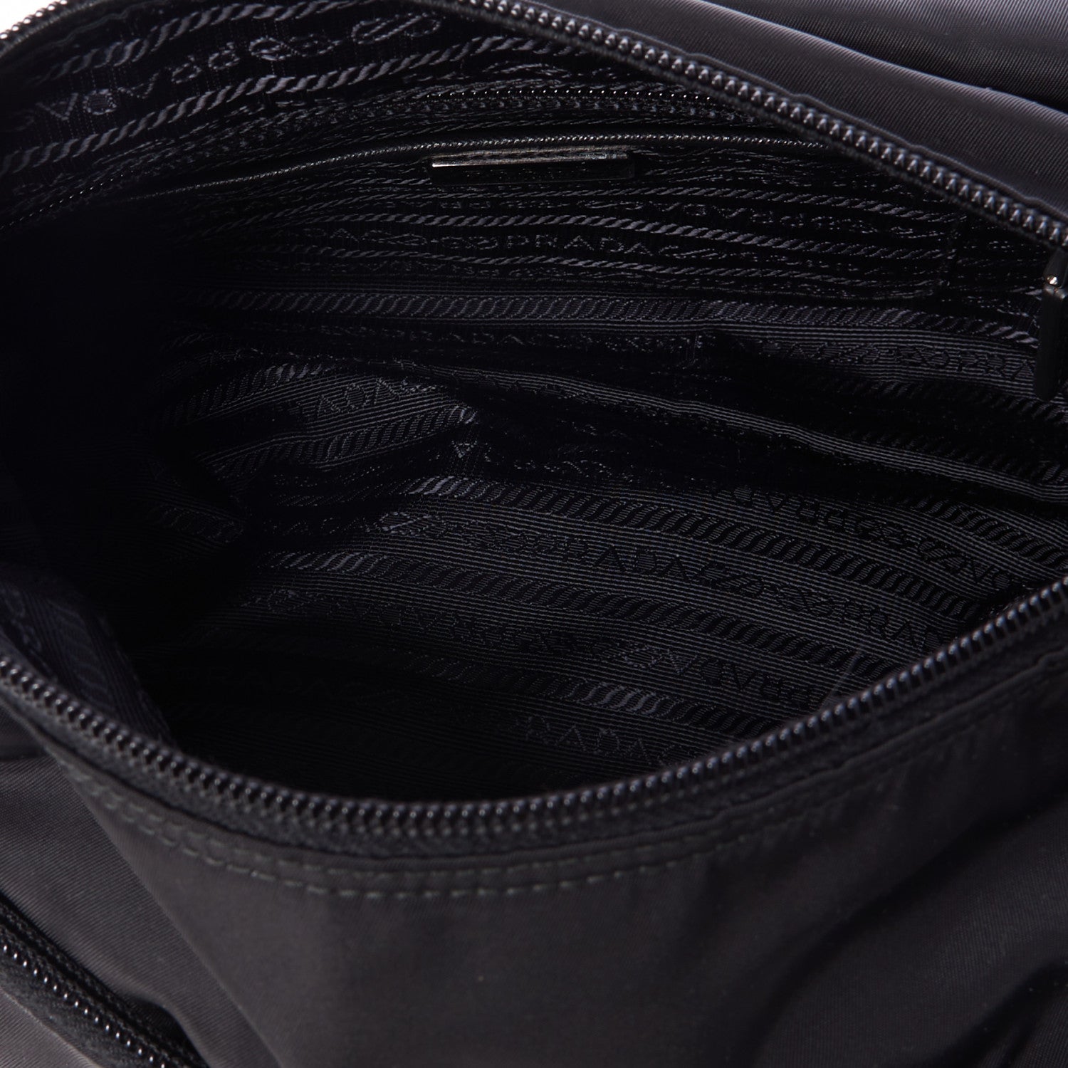 Prada Tessuto Nylon Saffiano Vela Messenger Bag Black 4 of 8