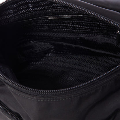 Prada Tessuto Nylon Saffiano Vela Messenger Bag Black 4 of 8