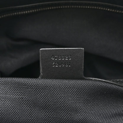 Gucci Soft GG Supreme Monogram Appia Calfskin Web Large Carry On Duffle Bag Black Grey 7 of 14