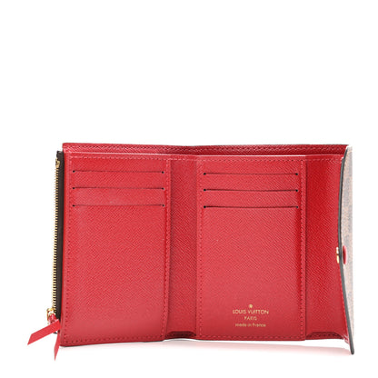 Louis Vuitton Damier Ebene Victorine Wallet Red 5 of 10
