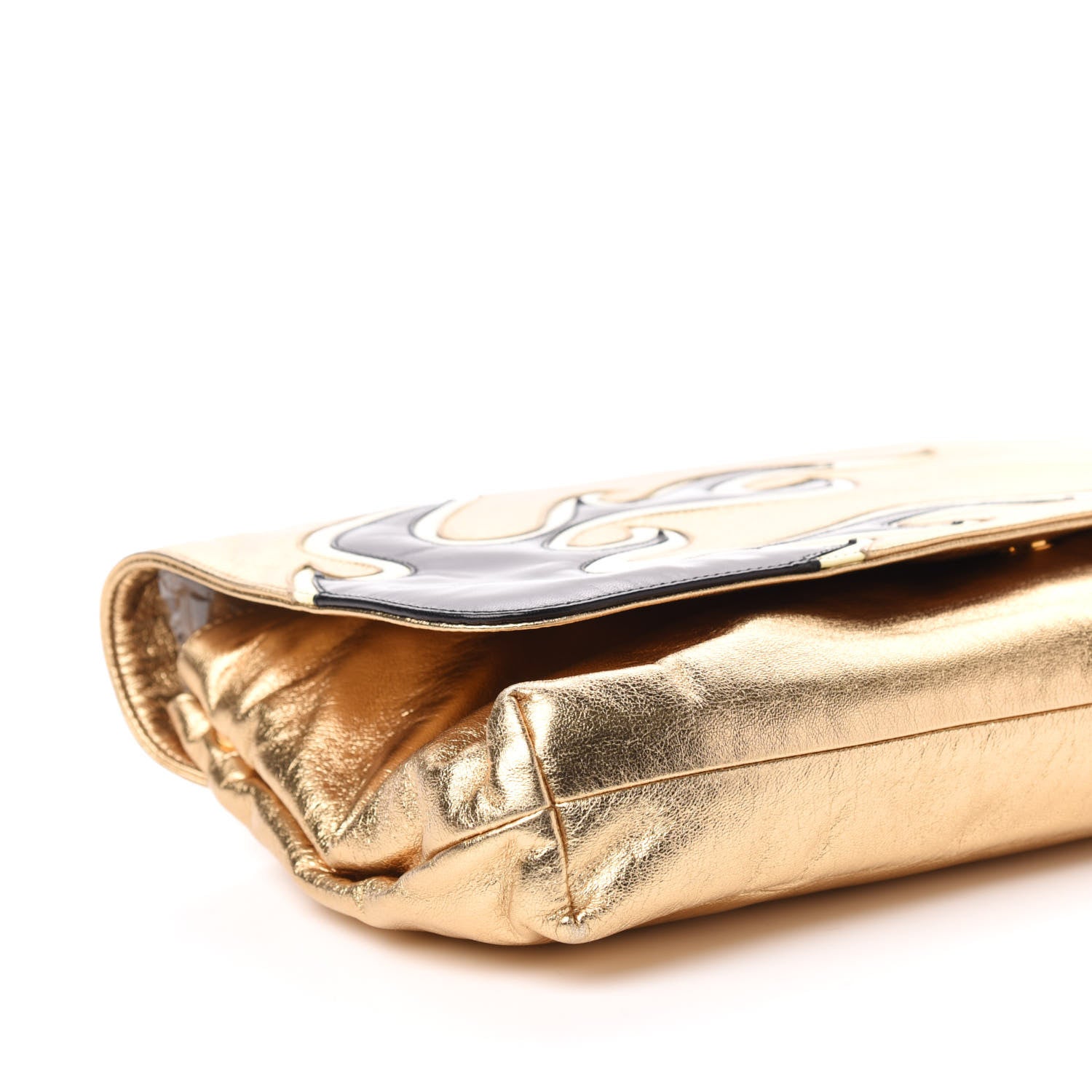 Prada Nappa Flame Flap Clutch Platino 8 of 9