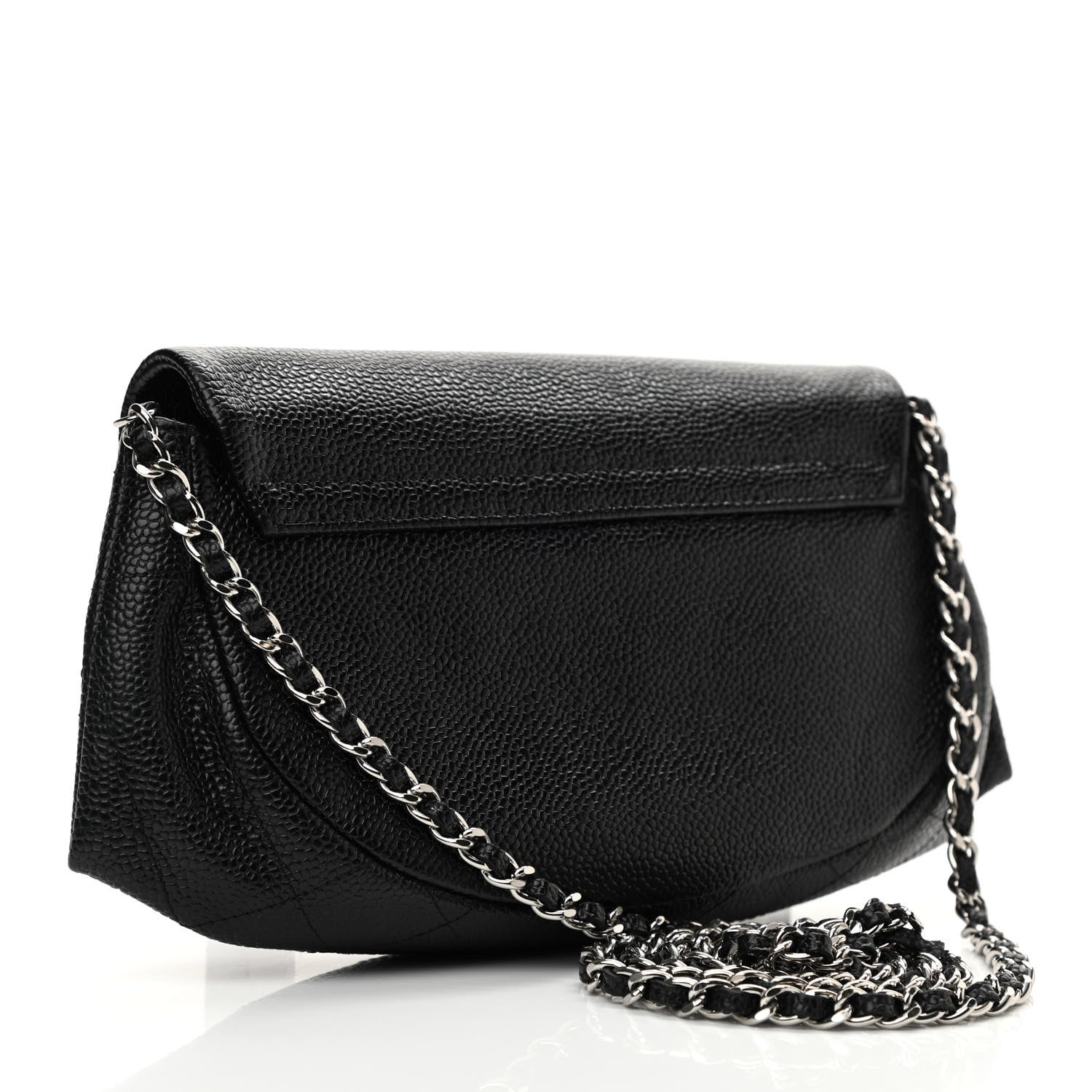 Chanel Caviar Half Moon Wallet On Chain WOC Black 3 of 12