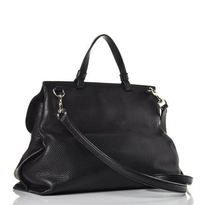 Gucci Cellarius Calfskin Medium Bamboo Daily Top Handle Bag Black 4 of 9