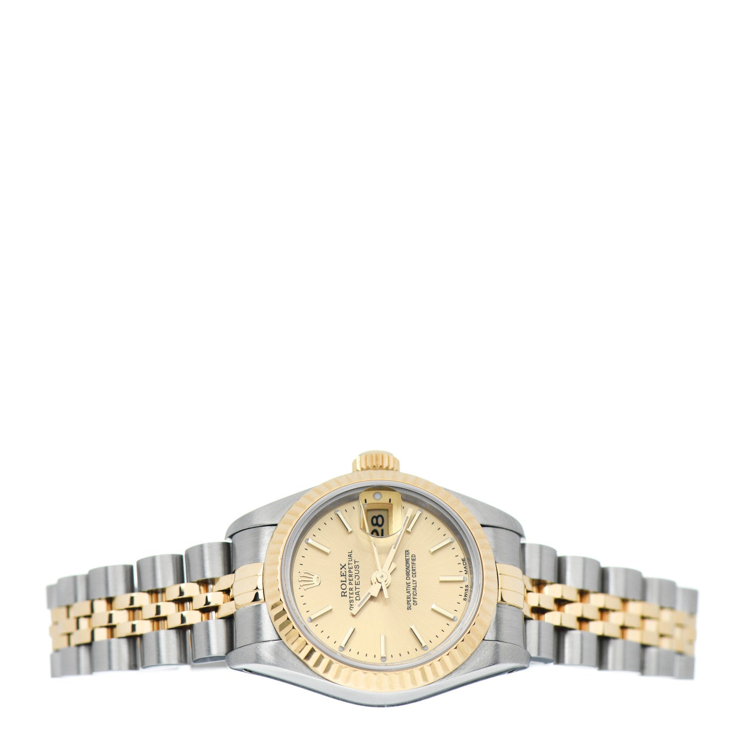 Rolex Stainless Steel 18K Yellow Gold 26mm Oyster Perpetual Datejust Watch Champagne 69173 2 of 4