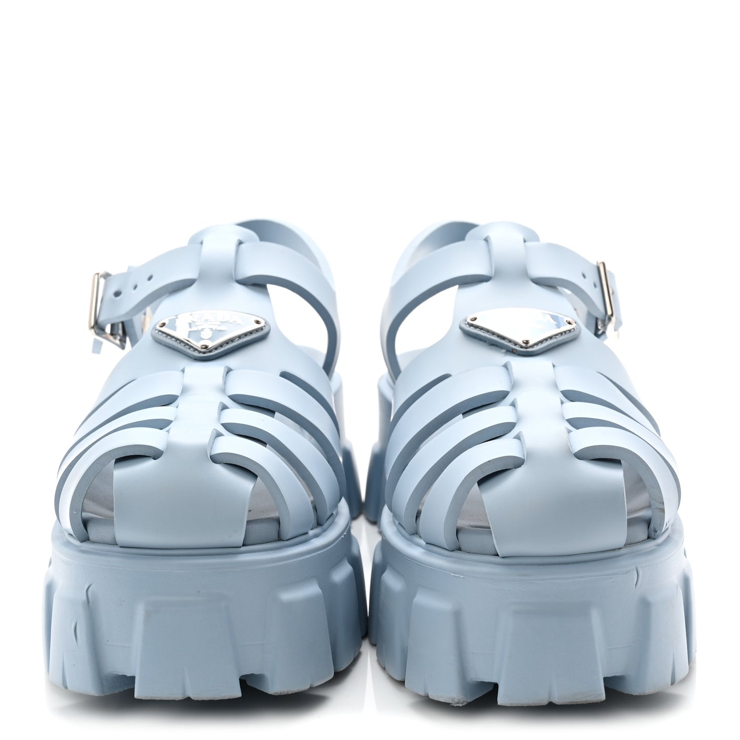 Foam Rubber Metal Triangle Logo Monolith 55mm Cage Sandals 39 Cielo