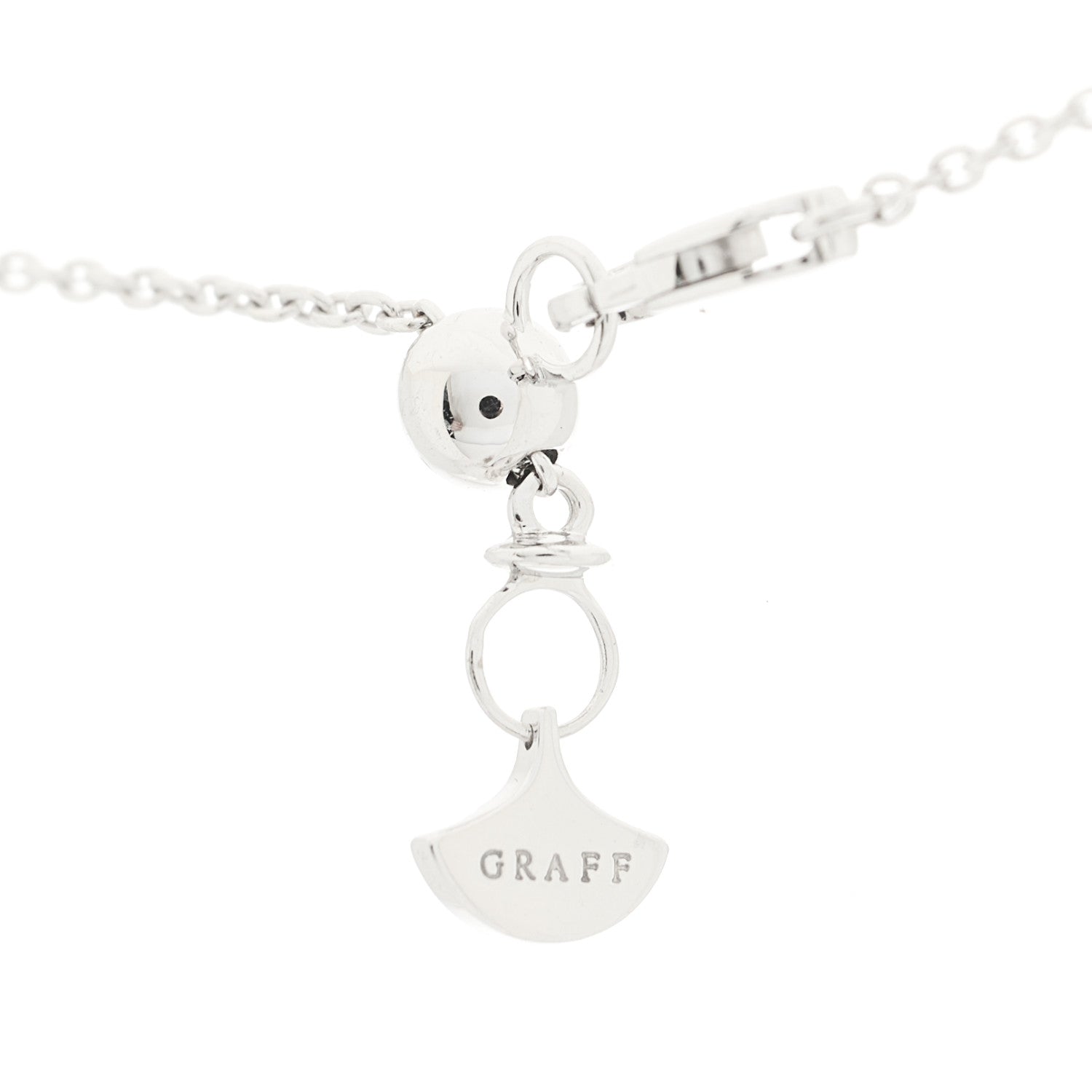 Graff 18K White Gold Diamond Multi Butterfly Silhouette Pendant Necklace 4 of 6