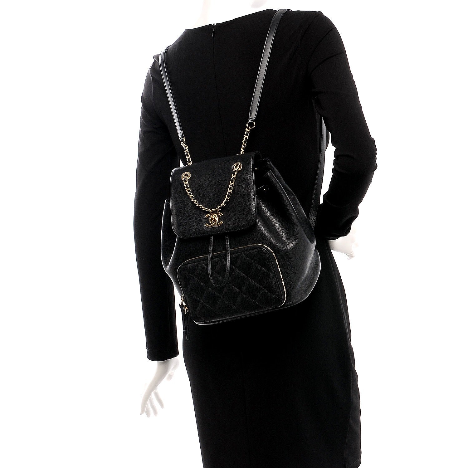 Chanel Caviar Quilted Business Affinity Backpack Black 2 of 8