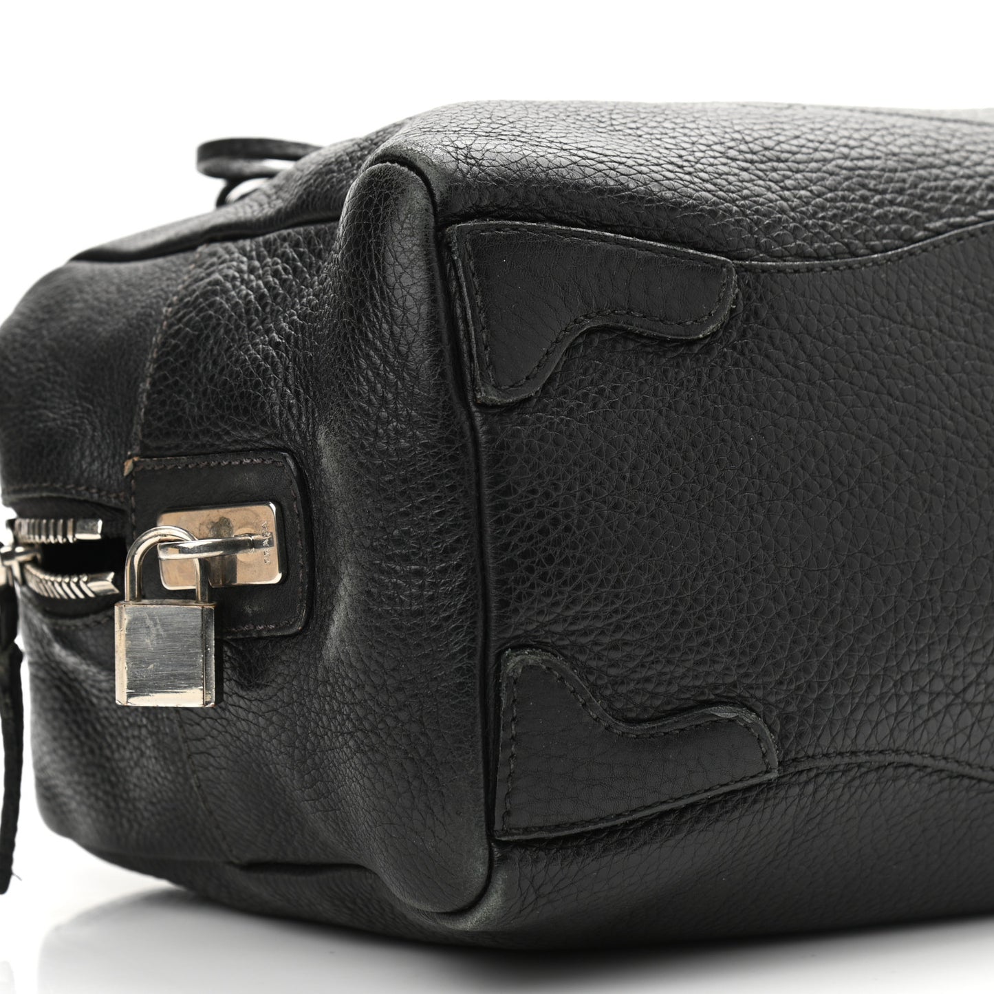 Vitello Daino Print Logo Bowler Black