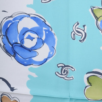 Chanel Silk CC Camellia Clover Heart Scarf 5 of 8
