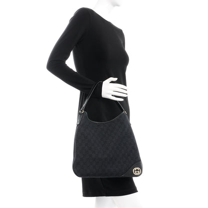 Gucci Monogram Medium New Britt Hobo Black 2 of 9