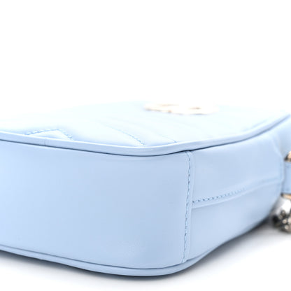 Gucci Calfskin Matelasse Mini GG Marmont Crossbody Bag Porcelain Light Blue 9 of 10
