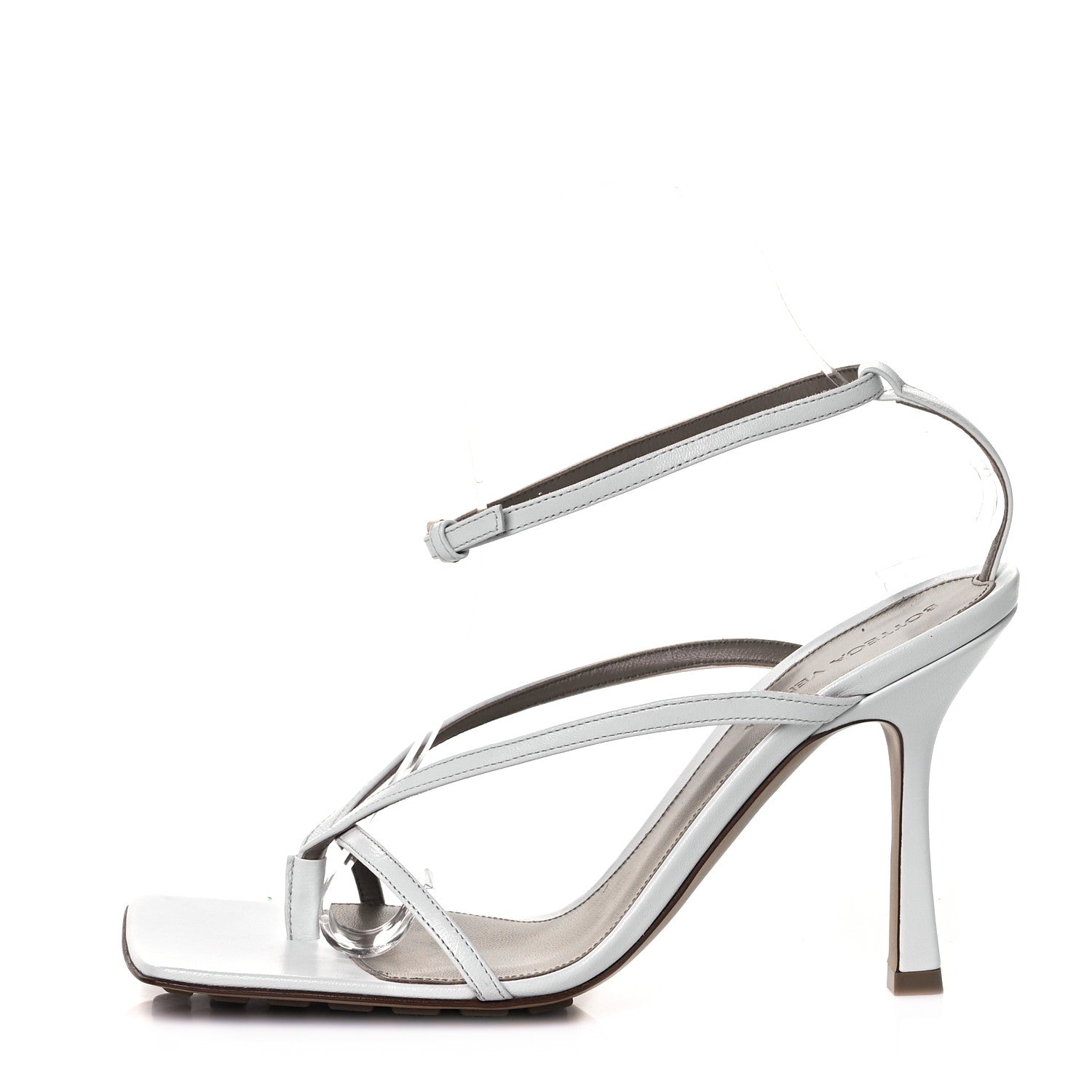 Bottega Veneta Lambskin Stretch Multi Strap 90mm Sandals 39 Optic White 1 of 7