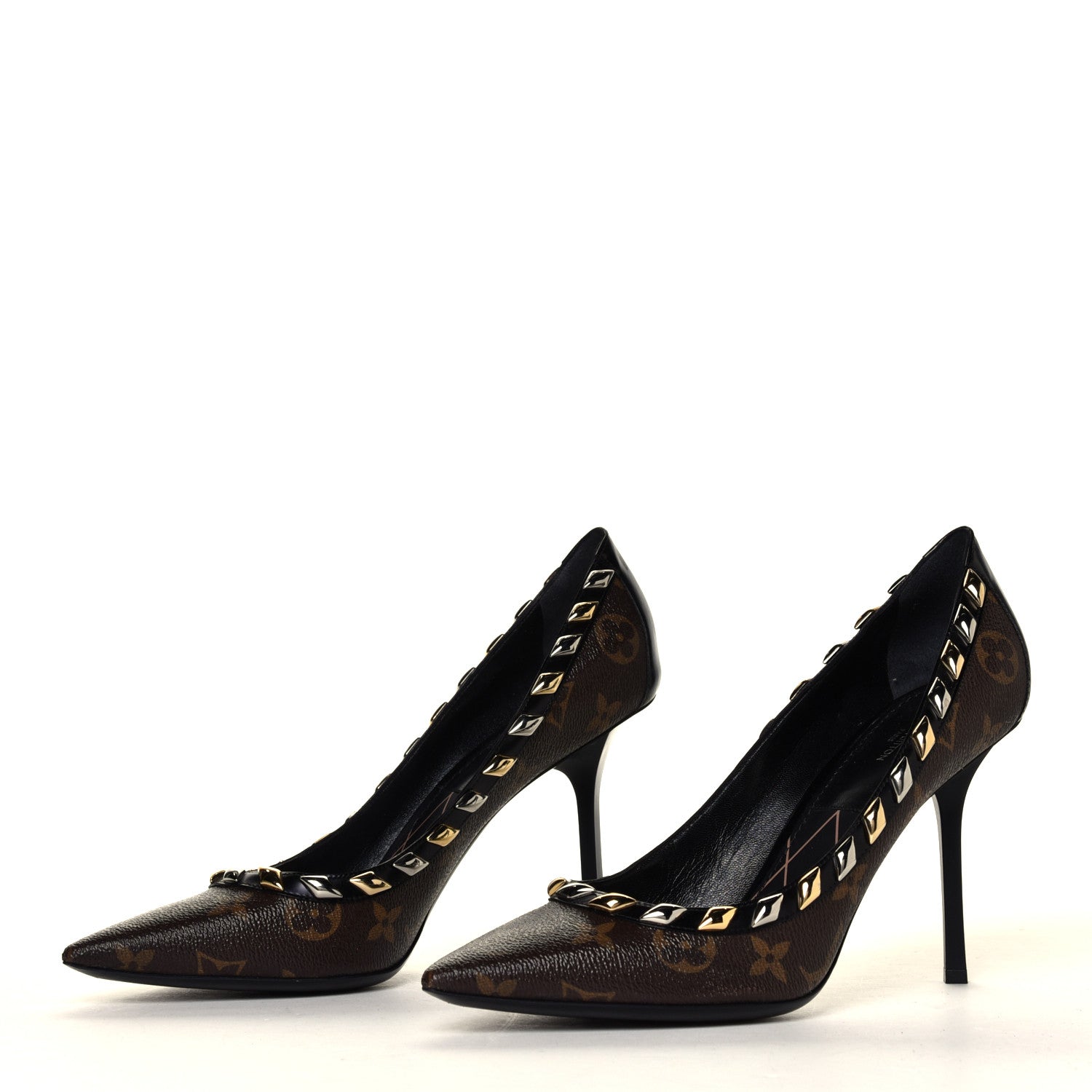 Louis Vuitton Calfskin Monogram Eldorado Pumps 40 Cacao 6 of 12