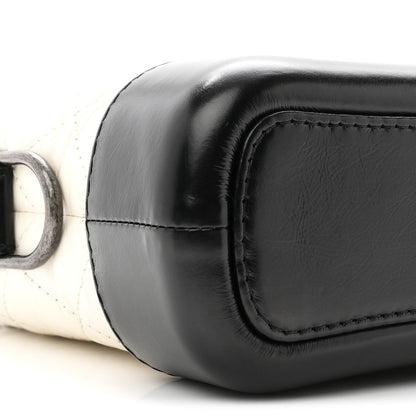 Chanel Aged Calfskin Quilted Small Gabrielle Hobo Black White 9 of 10