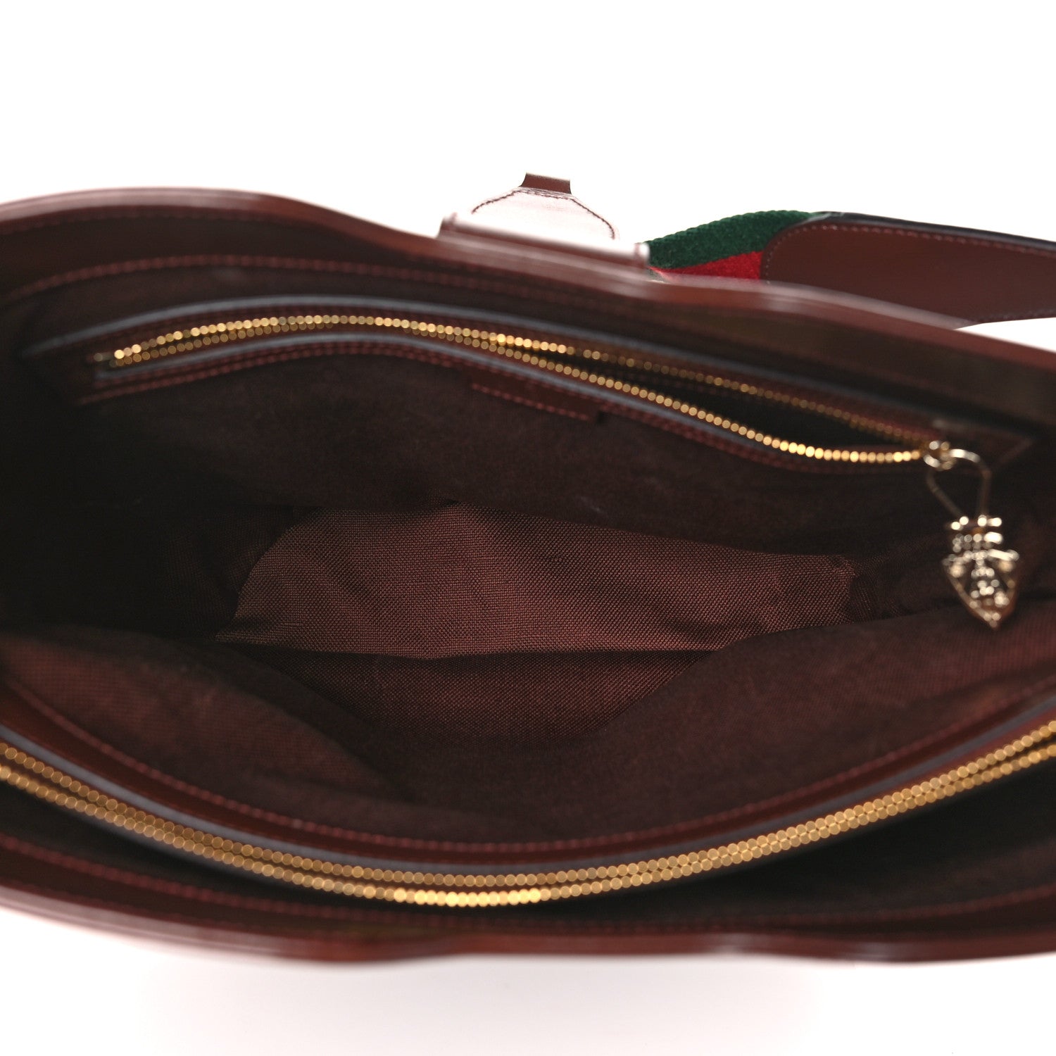 Gucci Tritone Calfskin Web Medium Ophidia Bucket Bag Sweet Chestnut 5 of 10