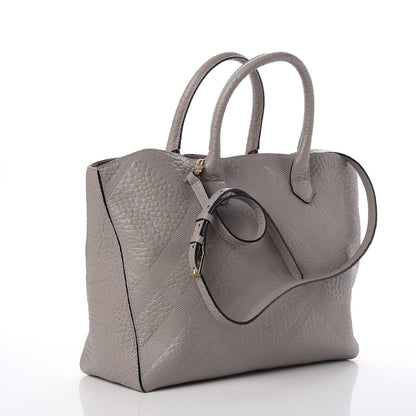 Burberry Heritage Grain Check Embossed Medium Dewsbury Tote Pale Grey 4 of 10