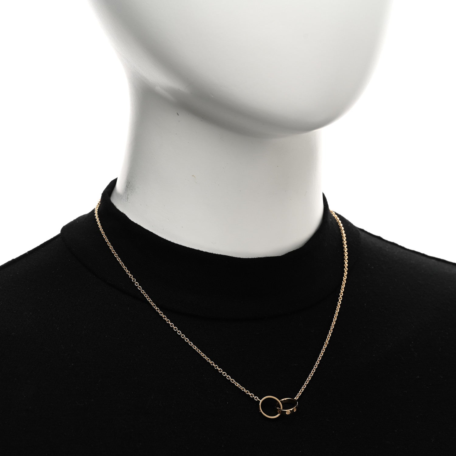 Cartier 18K Yellow Gold Interlocking LOVE Necklace 2 of 5