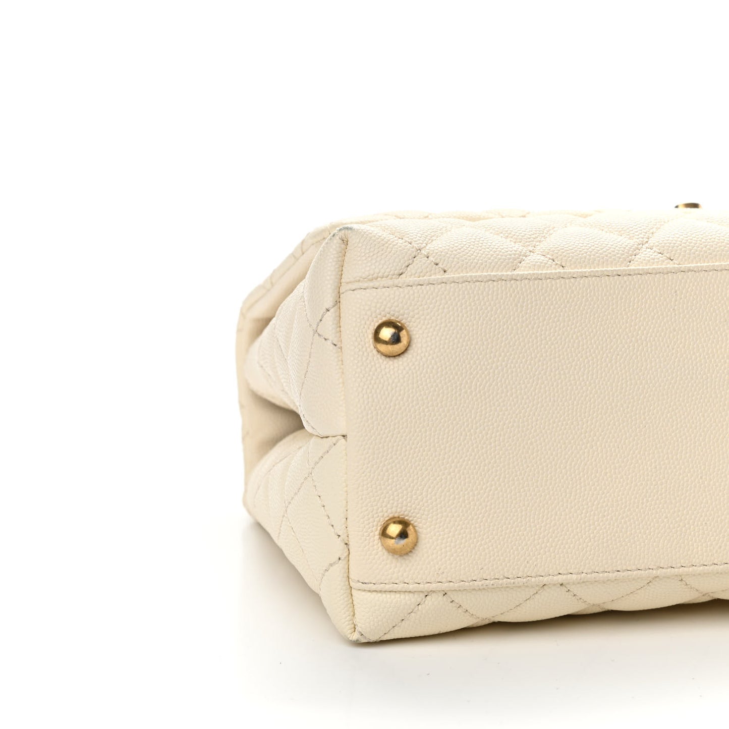 Caviar Quilted Small Coco Handle Flap Ivory