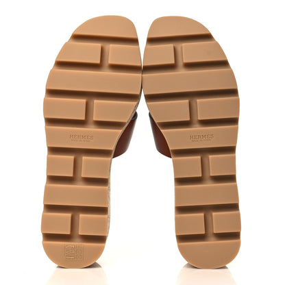 Hermes Calfskin Cork Eze 30 Sandals 36 Marron Glaise 5 of 9