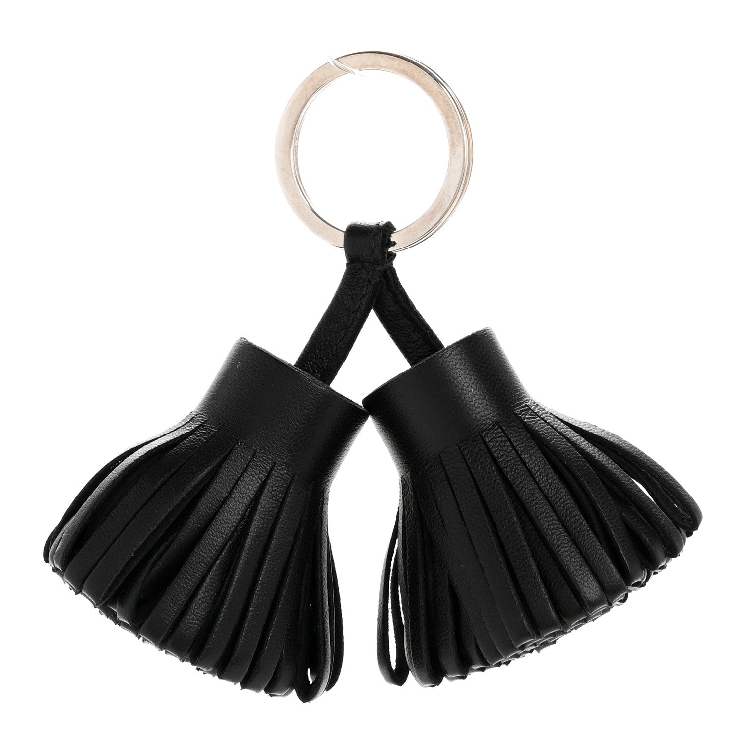Hermes Lambskin Carmen Uno-Dos Key Holder Black 1 of 7