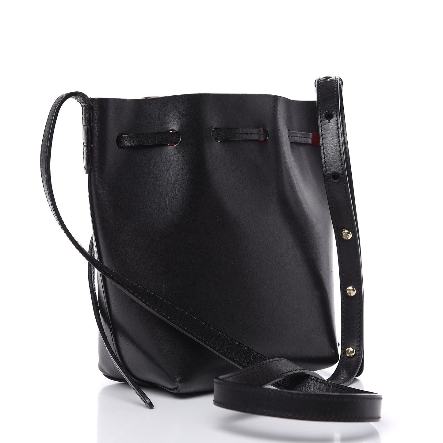 Calfskin Mini Mini Bucket Bag Black Flamma