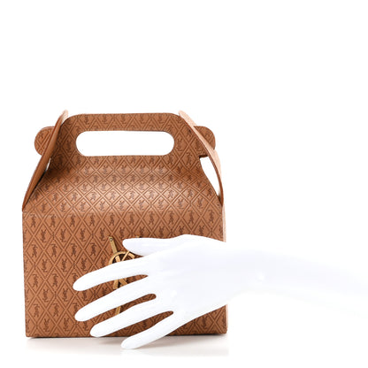 Saint Laurent Calfskin Monogram Take Away Box Dusty Vintage Brown Gold 2 of 8