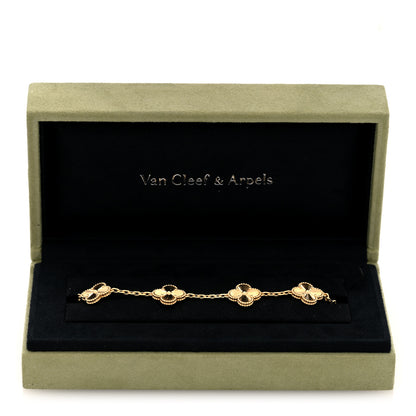 Van Cleef & Arpels 18K Yellow Gold 5 Motifs Guilloche Vintage Alhambra Bracelet 4 of 4