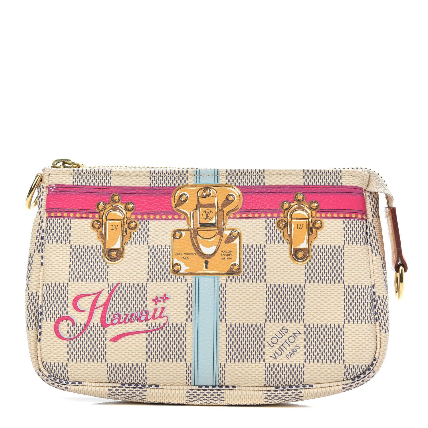 Louis Vuitton Damier Azur Summer Trunks Hawaii Mini Pochette Accessories 1 of 9