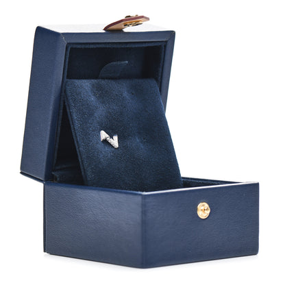 Louis Vuitton 18K White Gold Diamond LV Volt Upside Down Stud Earring 4 of 4