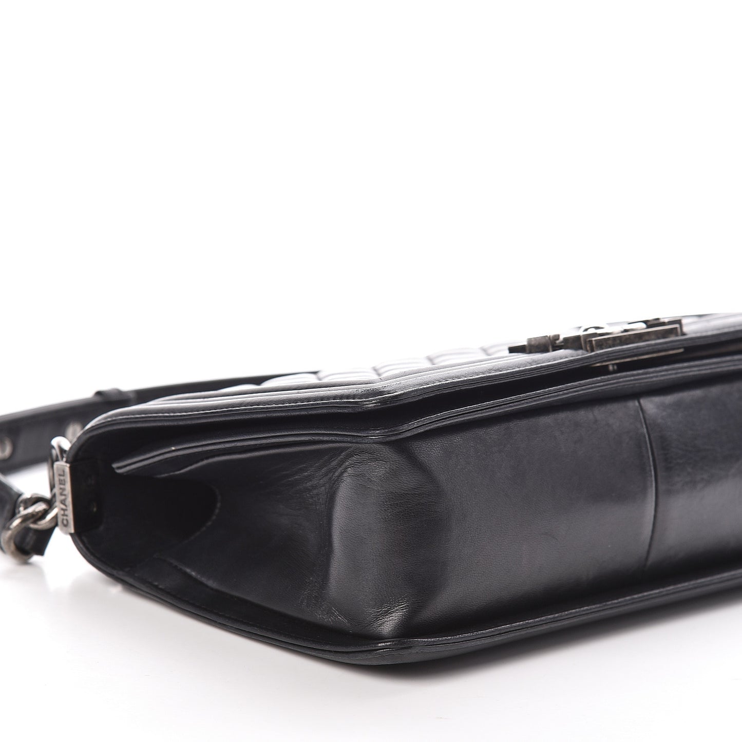 Calfskin Quilted Medium Boy Flap Black