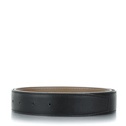 Hermes Swift Epsom 32mm Belt Strap 90 Black Etoupe 1 of 6