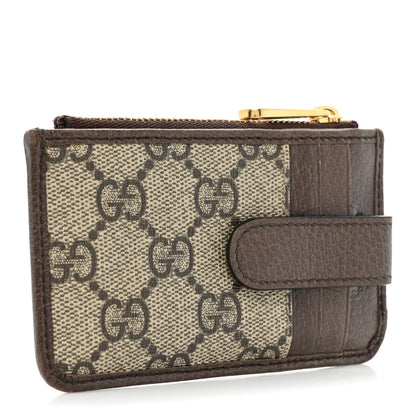 Gucci GG Supreme Monogram Web Ophidia Zip Card Case Brown 3 of 12